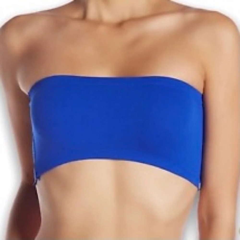 Free People Strapless Bandeau Bright Blue Size Large NWT
